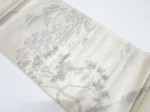 リサイクル 手描き寺院風景模様袋帯